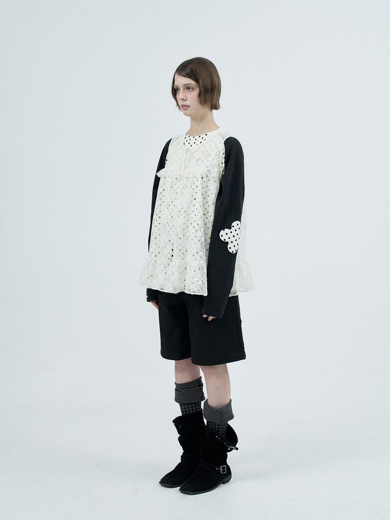 lace ruffle flare shirts