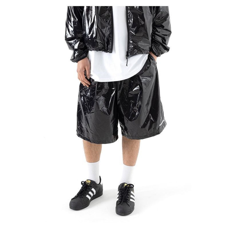 C LOGO ONE TUCK SATIN WIDE SHORT PANTS