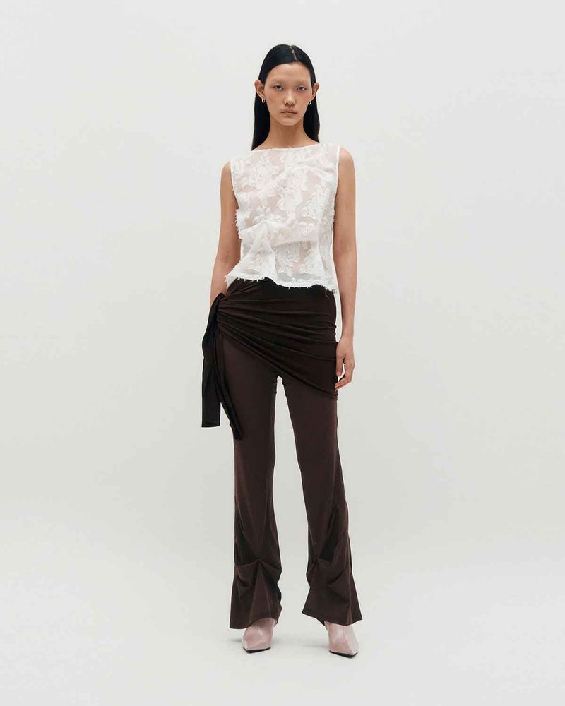 Pinched Sleeveless _ WHITE