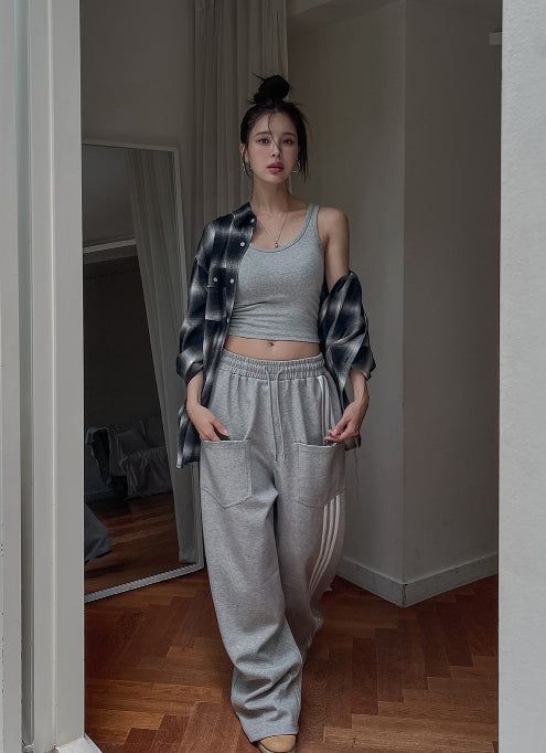 reverse pott track wide training pants