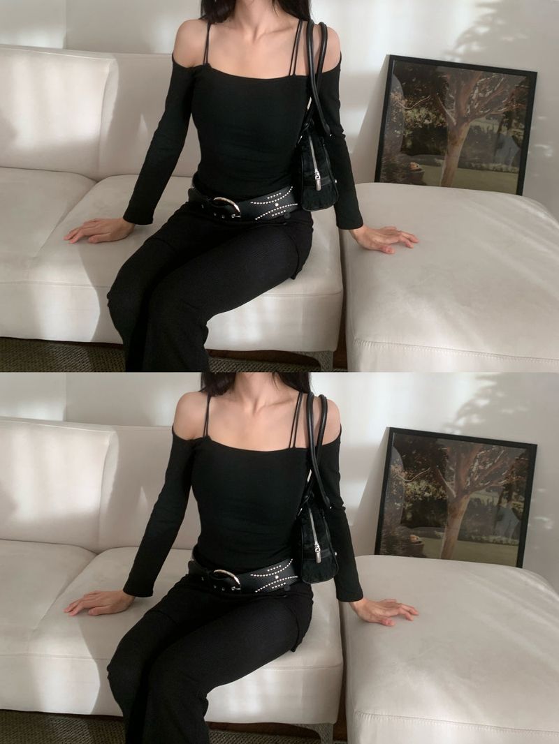 Lia Inner-Cap Off Shoulder Strap Top