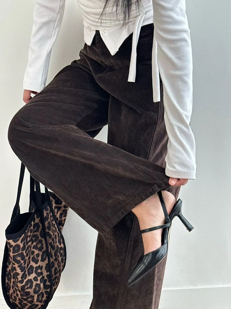 Fall Velvet Wide-Leg Pants - 2 colours