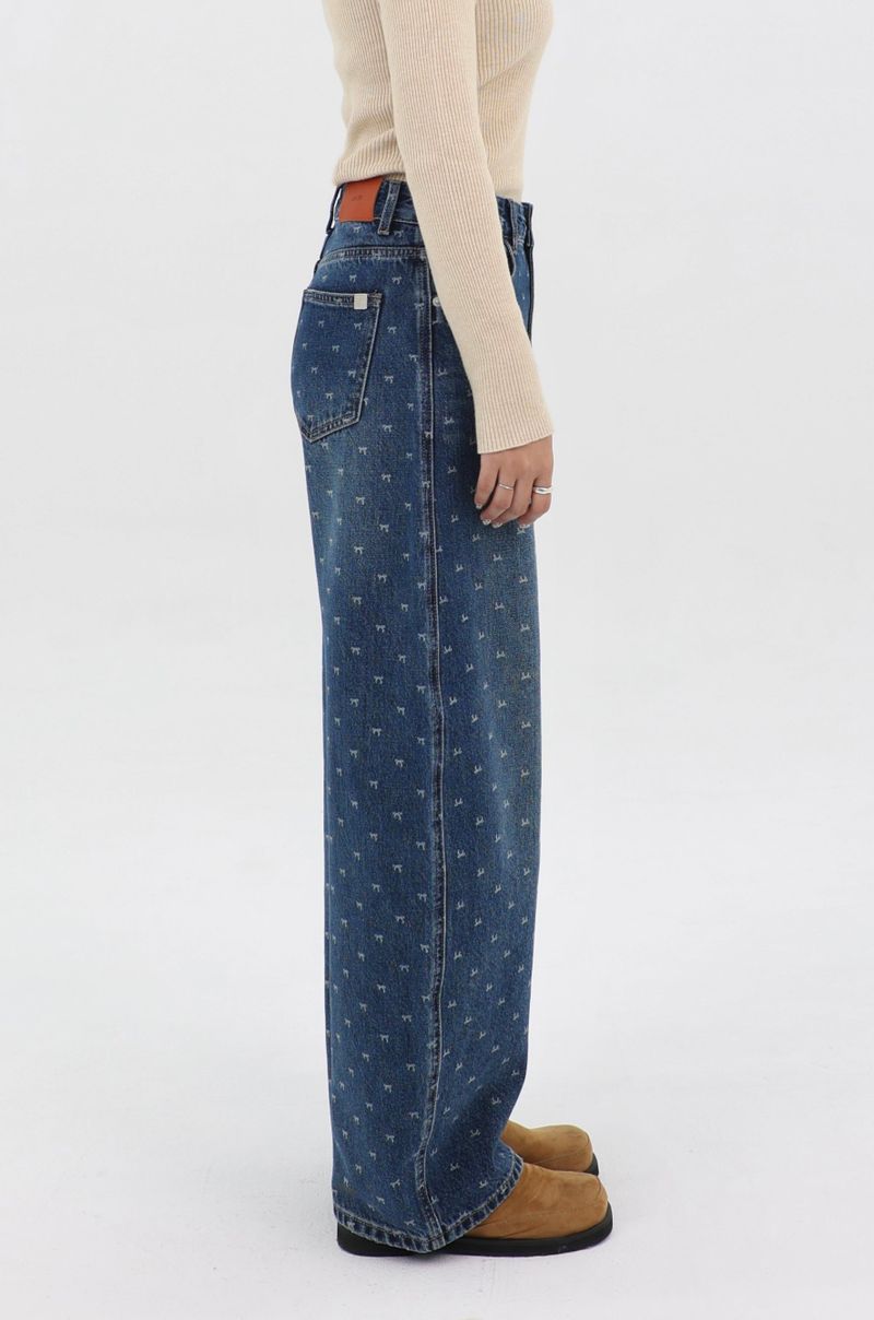 RIBBON-DYED CURVED FIT DENIM_BLUE code 26015