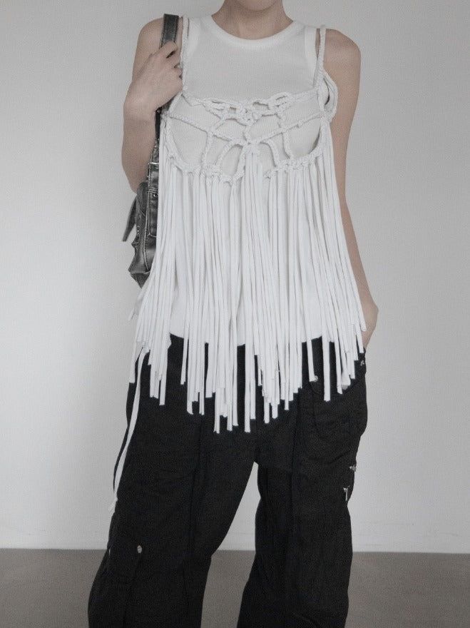 mnem（ムネム）の「Macrame Tassel Sleeveless（Tops）」