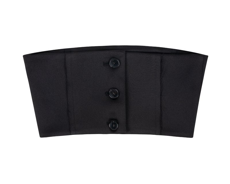 Raw Edge Button Tube Top _ Black