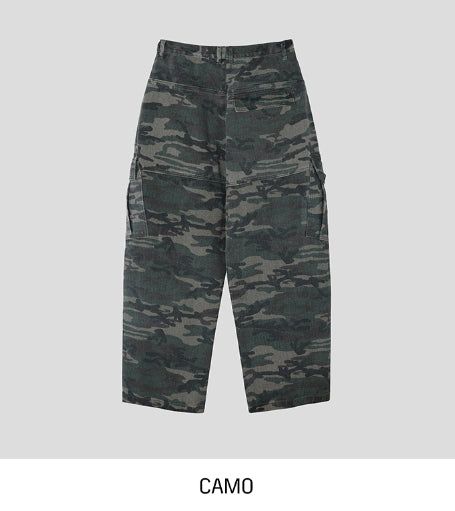 Pattern Rivet Pin Tuck Balloon Cargo Pants