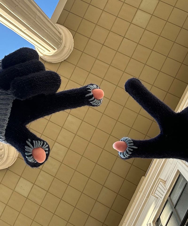 two hole touch finger touch gloves