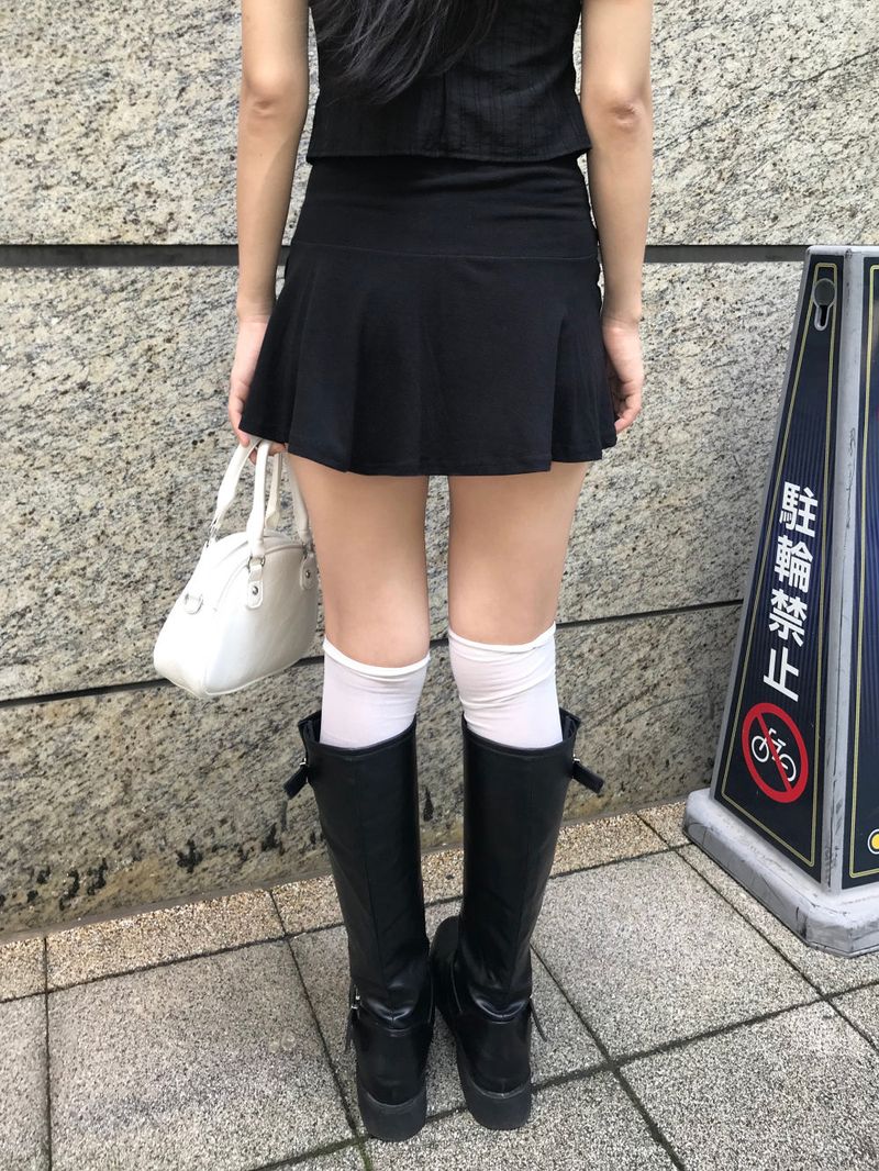 City Class Sheer Shirring HAlf Shirt& Skirt SET 