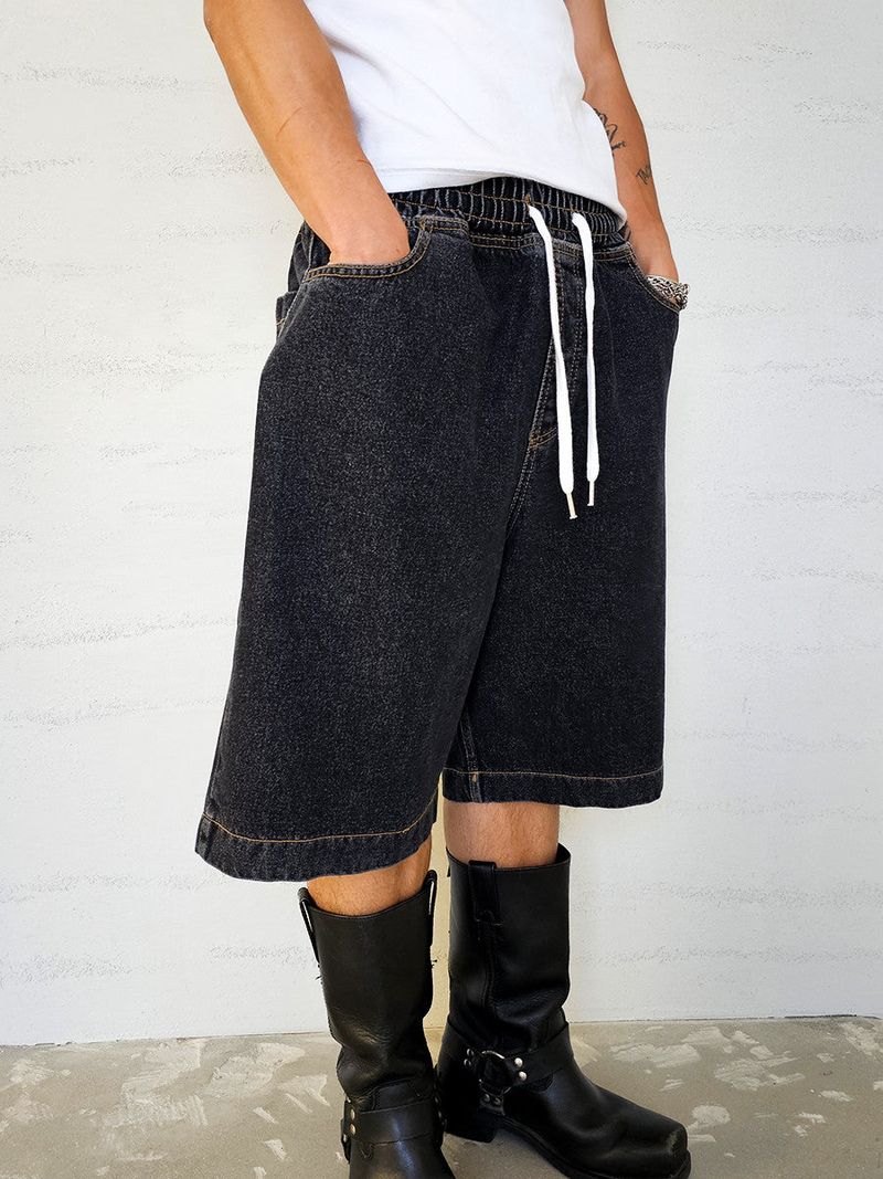 VENTIQUE Washed Bermuda denim PT 2color