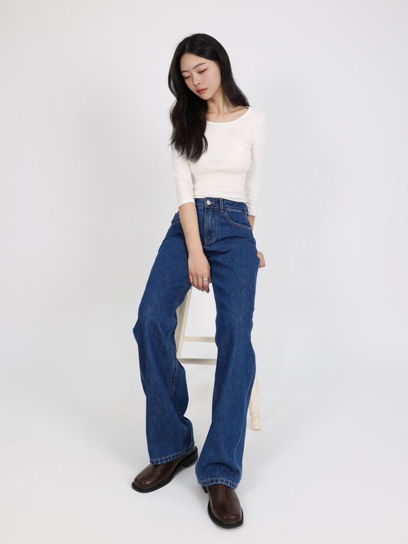  2ND REPRODUCTION PRE-ORDER DEEO BLUE MIDE-WAISTED STRAIGHT DENIM code 26202