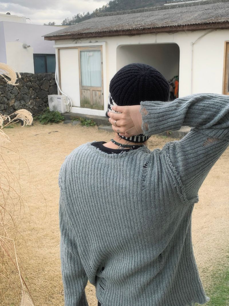 Hidden Punk Damage Knit 3C
