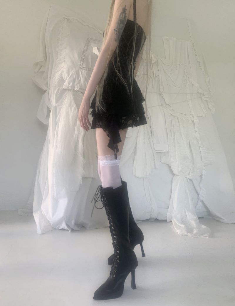 Vinacell Lace-Up Long Boots