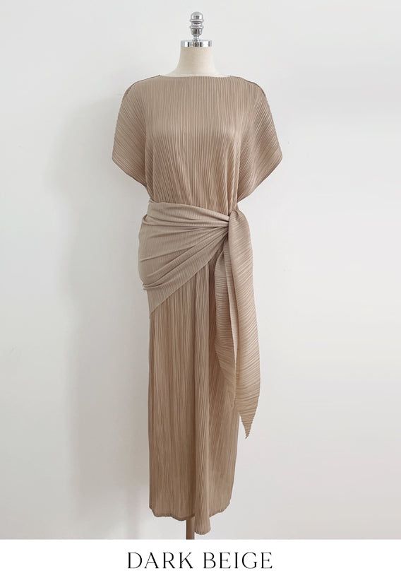 Ella Summer Pleated Maxi One Piece (Scarf Set)