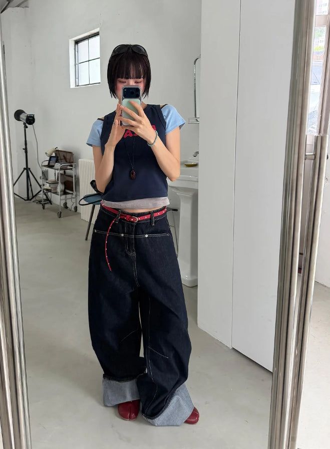 ROLL-UP WIDE DENIM
