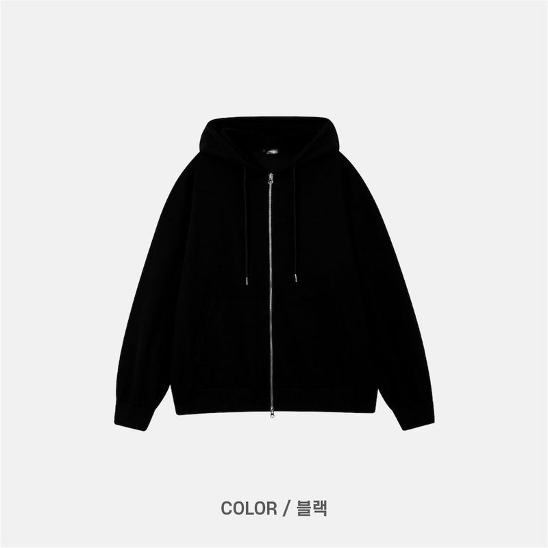 Basic Two-Way Hood Zip-Up (2 Colors)
