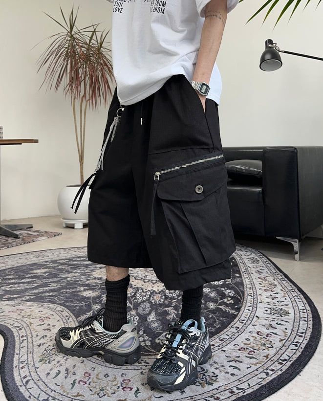 Lafes Zipper Cargo Bermuda Pants