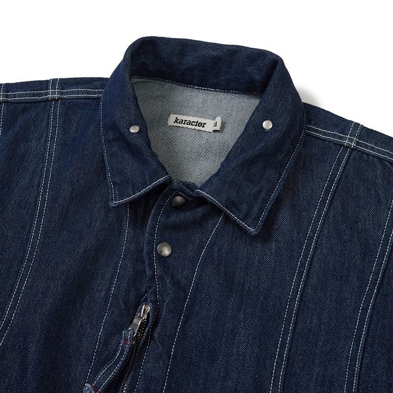 Arc panel denim blouson / Indigo