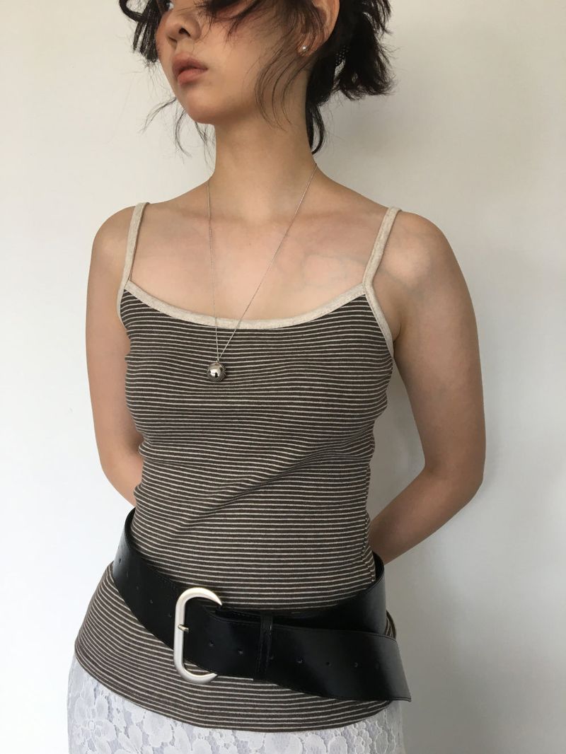 Wide oval buckle belt(2color)