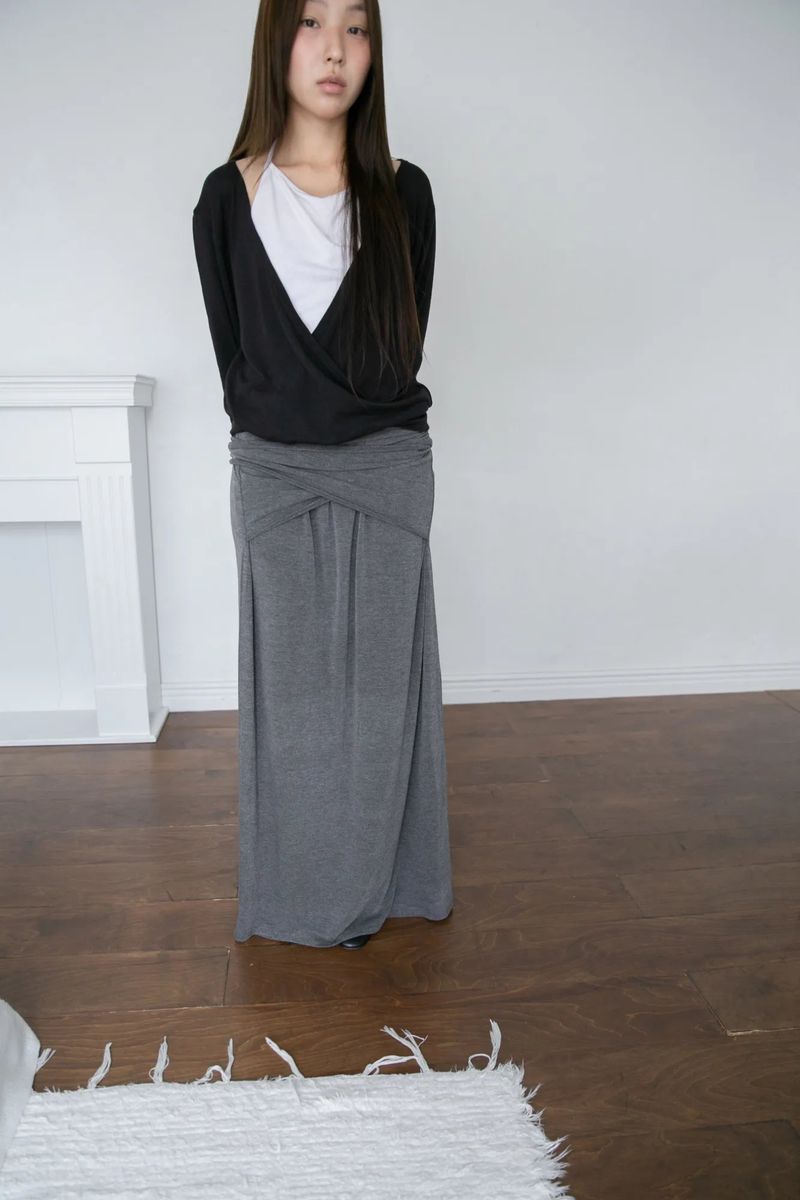 cross wrap banding skirt(2colors)