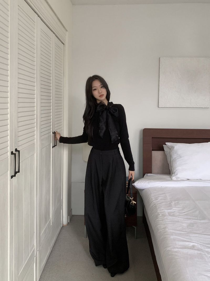 Tilly Tie Scarf Long Sleeve Top