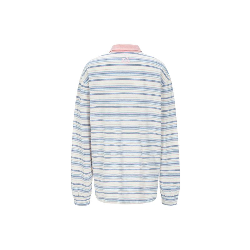 hibiscus stripe t-shirt blue 