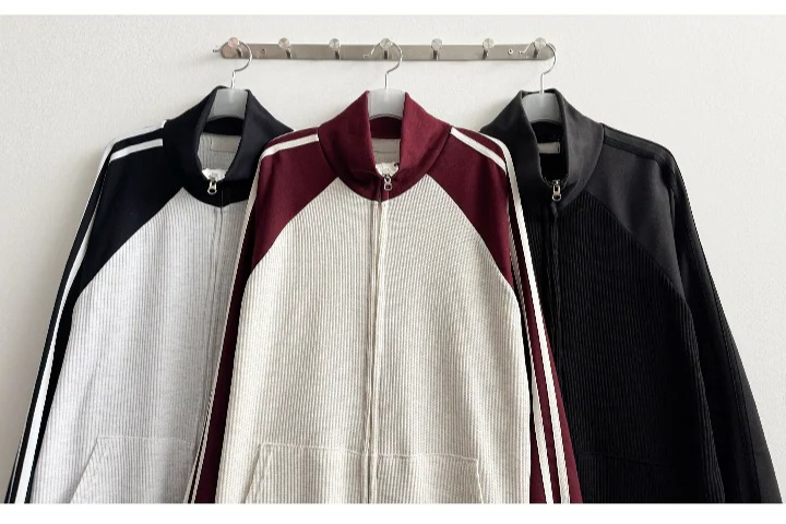 Waffle Two Tone Mix Nagrang Track Zip-Up
