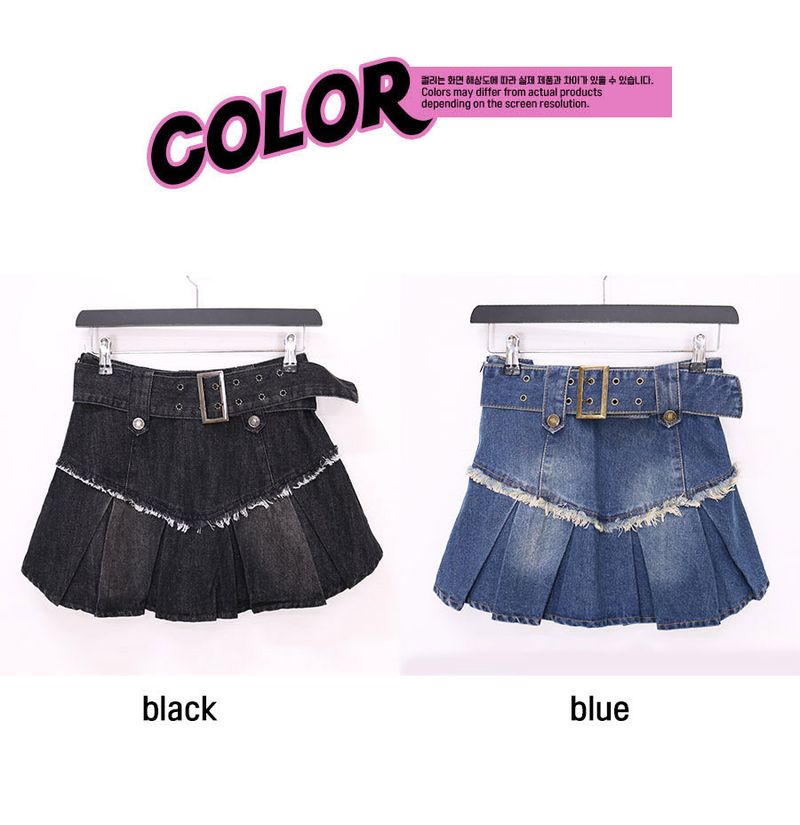 liri belt denim skirt (2color)