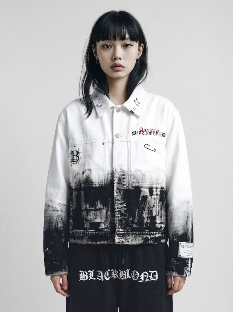 BBD Anxiety Smoke Graphic Denim Jacket (White)