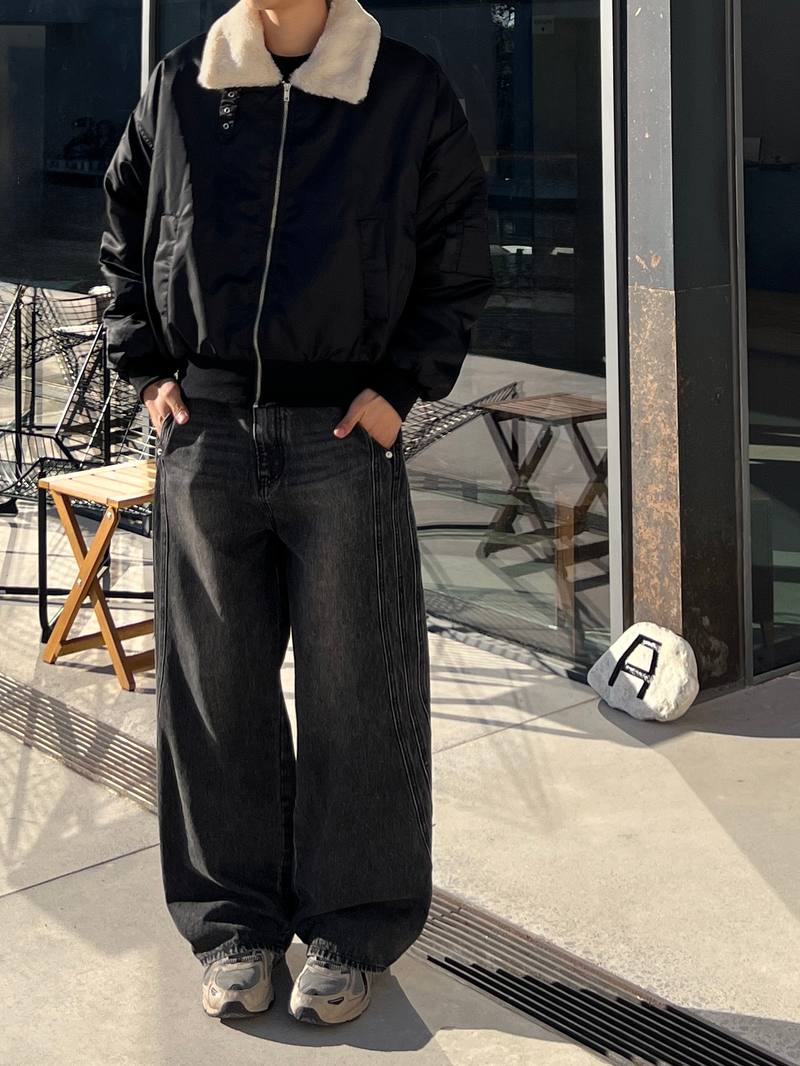 Three-Track Denim Pants S, M, L (2 colors)