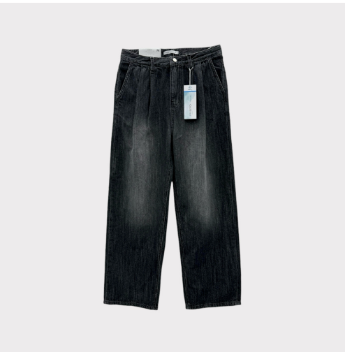 Cool Washing Pintuck Linen Denim Pants