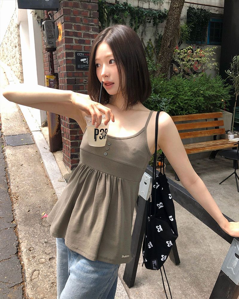 [ORIGINAL] Nev Shirred Ribbed Sleeveless