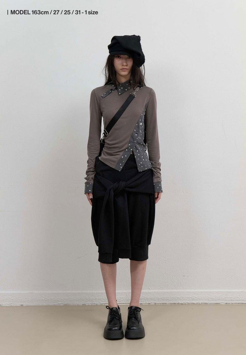 Starcut Jersey Collar Tee / Stone Brown