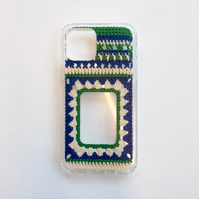 MOTIF FRAME HARD JELL CASE_GREEN & BLUE