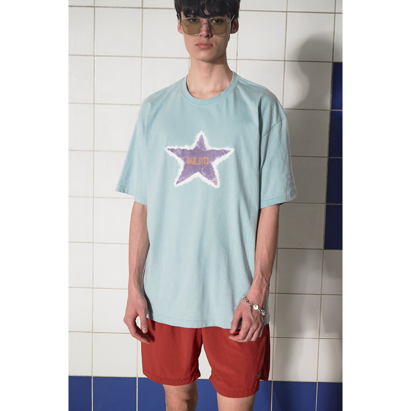 TIE-DYE STAR LOGO T SHIRT / MINT