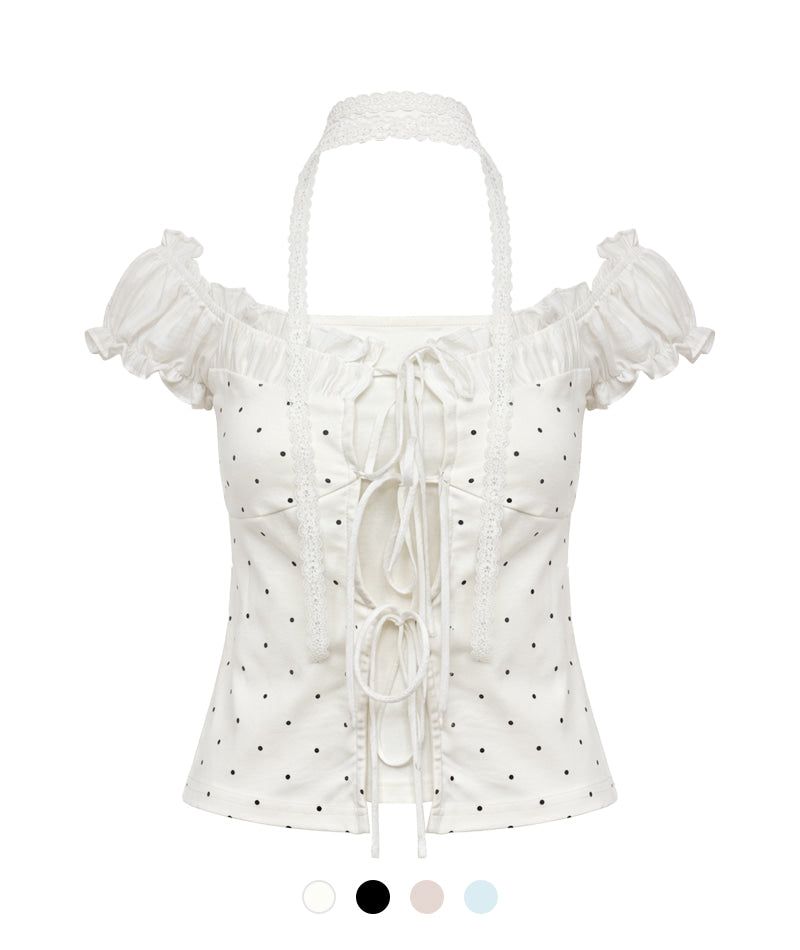 Cozy&Kitsch（コージーアンドキッチ）の「Elin Dot Frill Corset Blouse（Tops）」