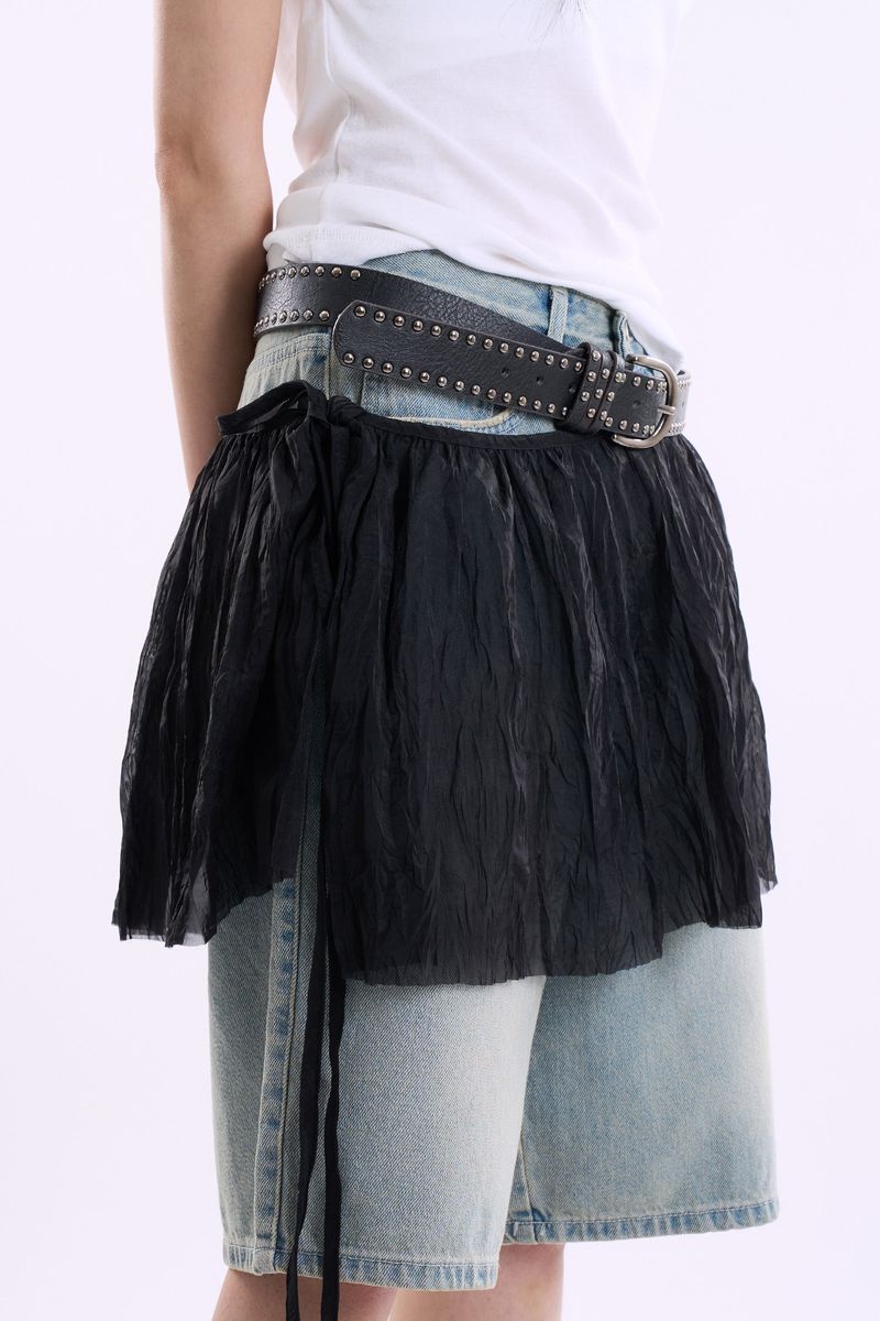 Raucohouse（ラウコハウス）の「Moonlit wrinkle see-through mini wrap skirt（Skirts）」