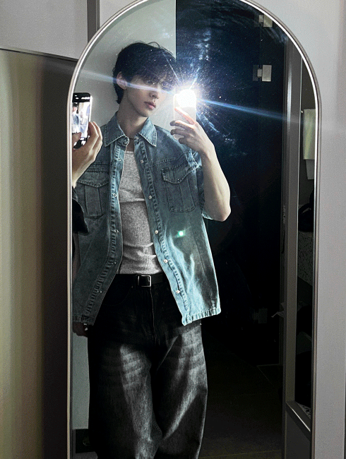 Dart denim shirt