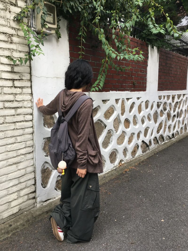 ポケット フード カーディガン