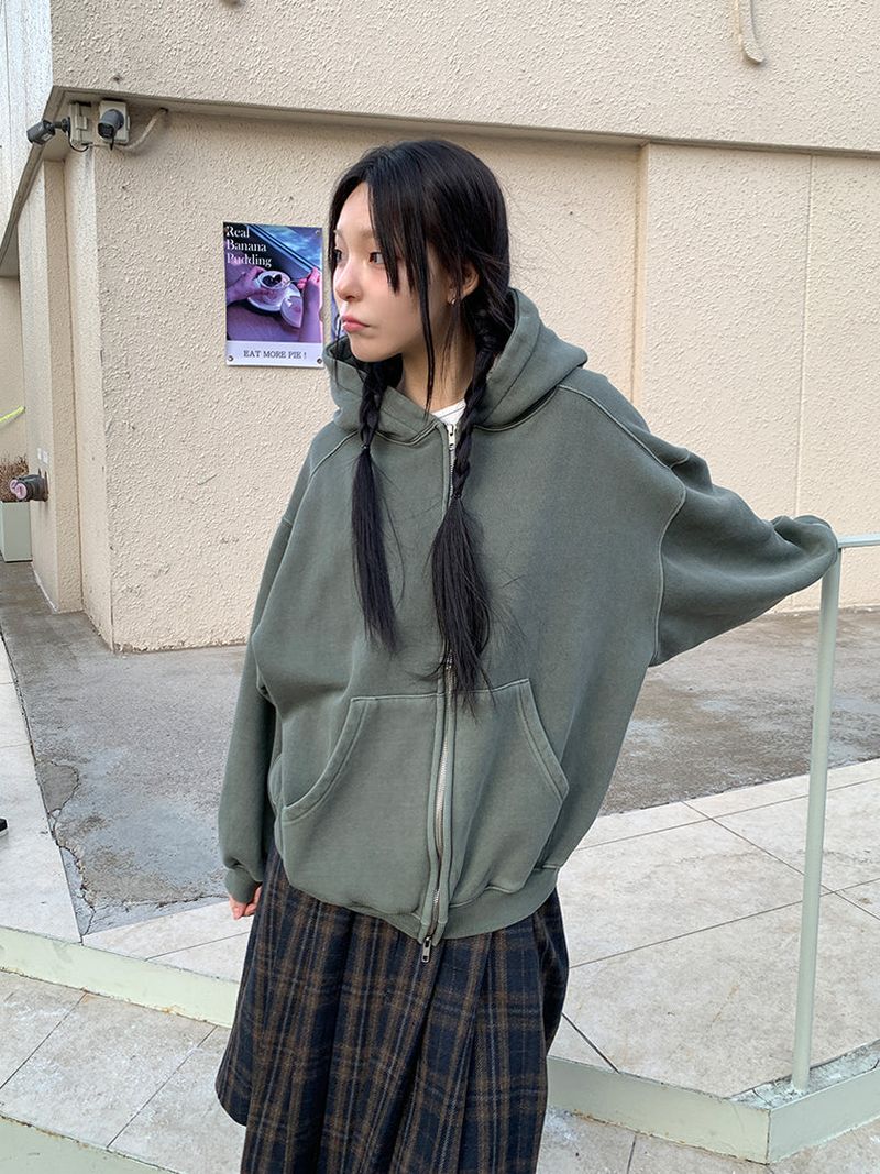 PIGMENT HOOD ZIP-UP (3C)