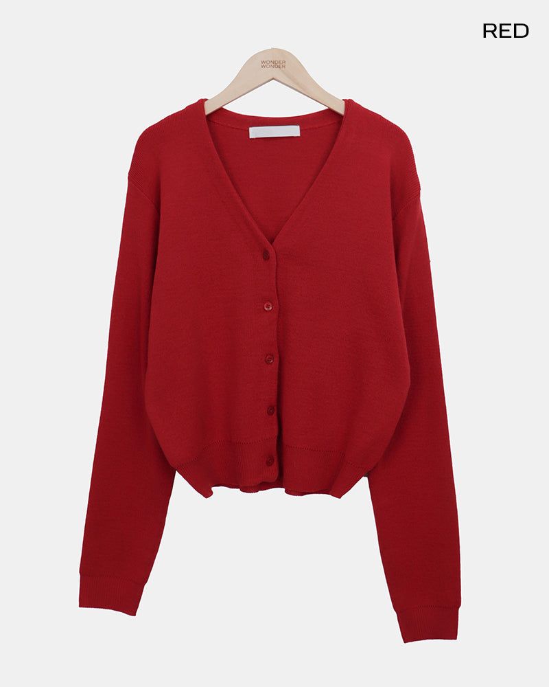 Hunin Basic V-Neck Knit Cardigan