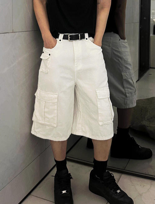 Multi-Pocket Cargo Bermuda Shorts