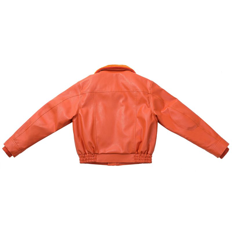 RIDERS LEATHER BOMBER ORANGE
