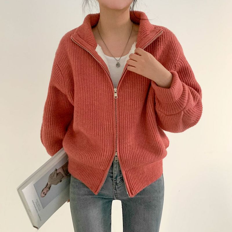 High Neck Two-Way Zip Jacket