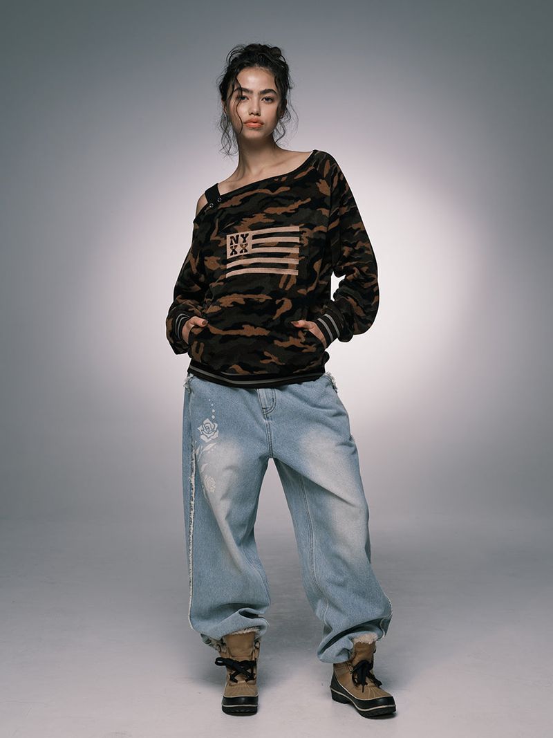 NYX FLUFFY OFF SHOULDER KHAKI