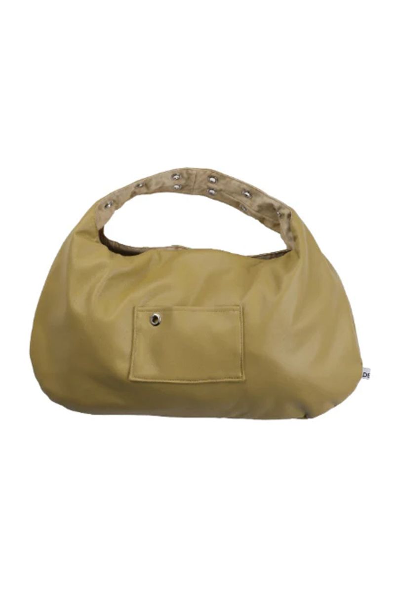 EYELET LEATHER BAG - BUTTER