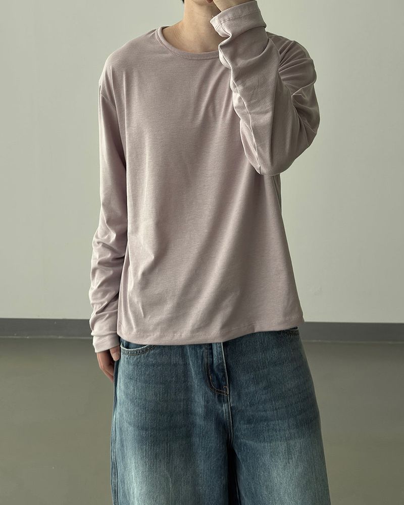 Silky Basic Layered Long Sleeve T-Shirt