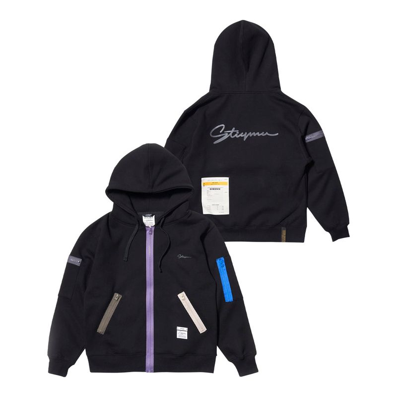 STIGMA(スティグマ)の「ZIPPER OVERSIZED ZIP UP HOODIE BLACK / WHITE MELANGE(Tops)」
