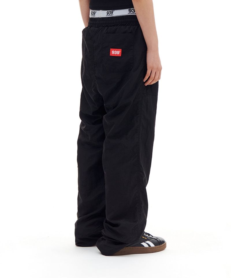 NYLON SHIRRING PANTS (BLACK)