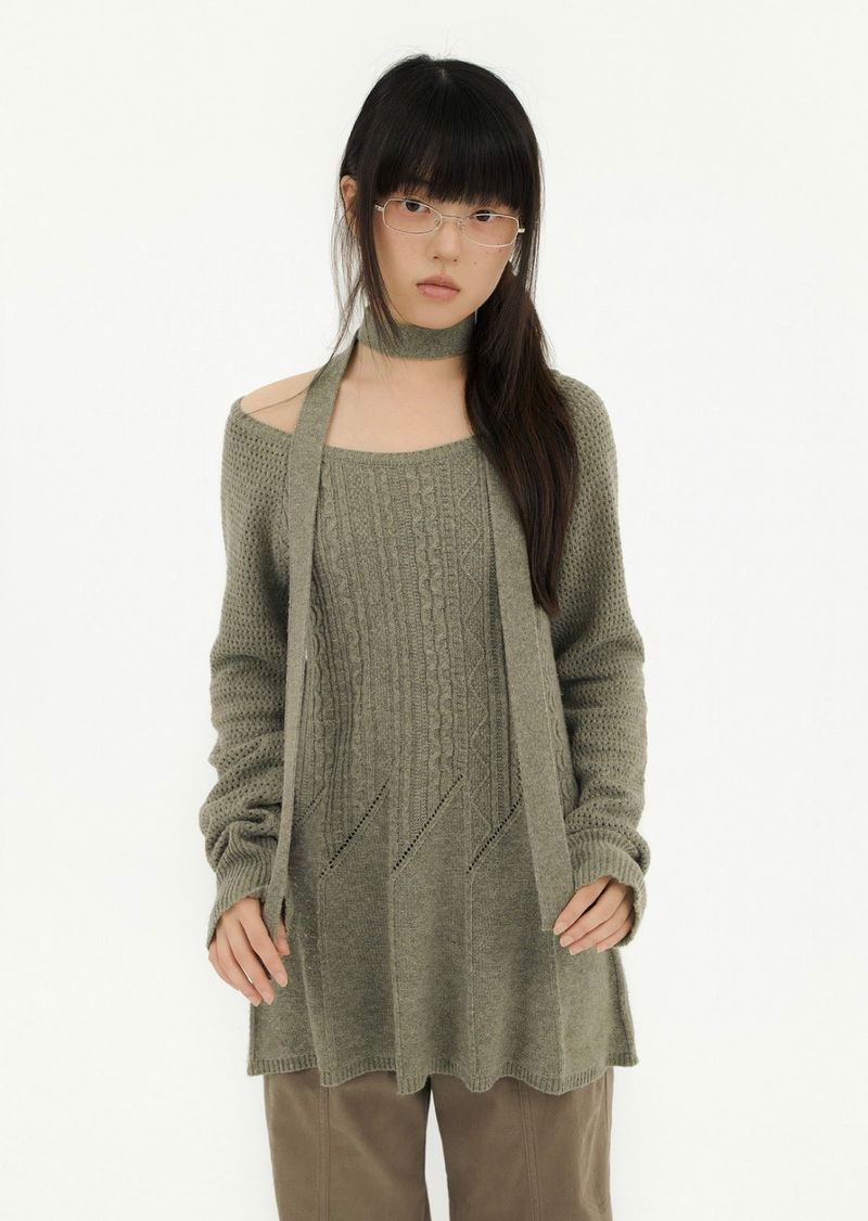 CABLE RECO KNIT OPS GREY