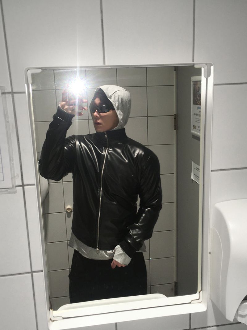 No.1614 leather jersey ZIP-UP